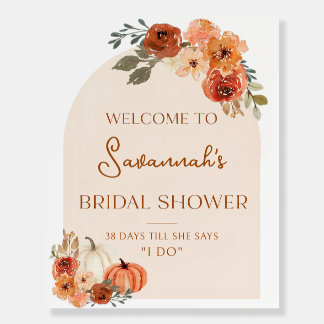 Fall in Love Bridal Shower Welcome Sign Template