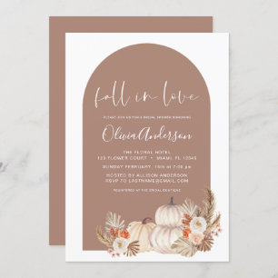 Fall in Love Bridal Shower White Pumpkins Boho Invitation