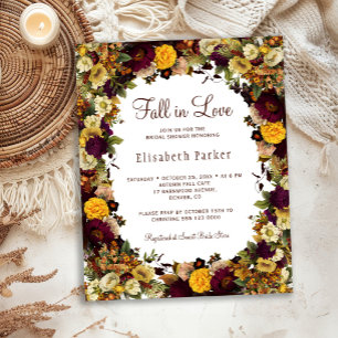 Fall in love budget bridal shower invitation