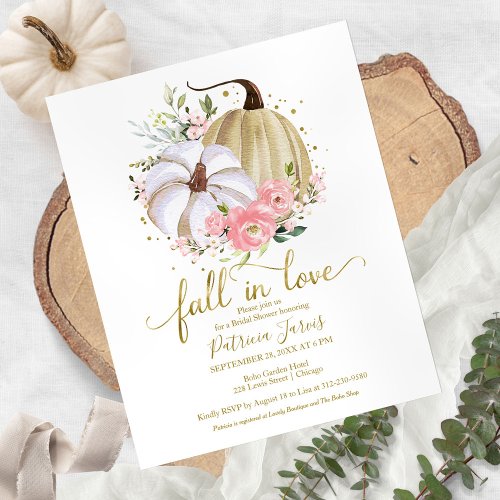 Fall In Love Budget Bridal Shower Invitation