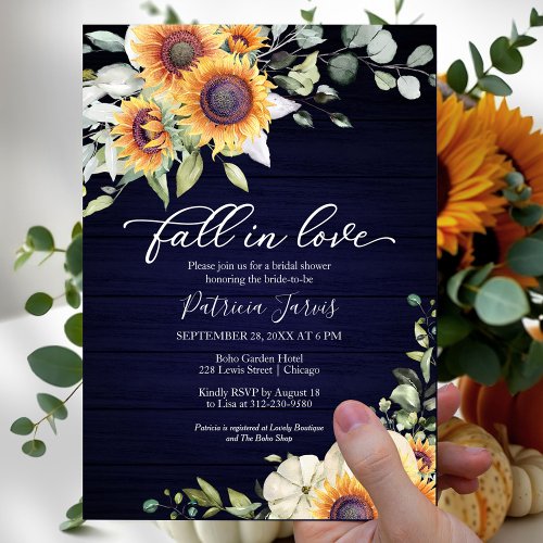 Fall In Love Budget Fall Bridal Shower Invitation