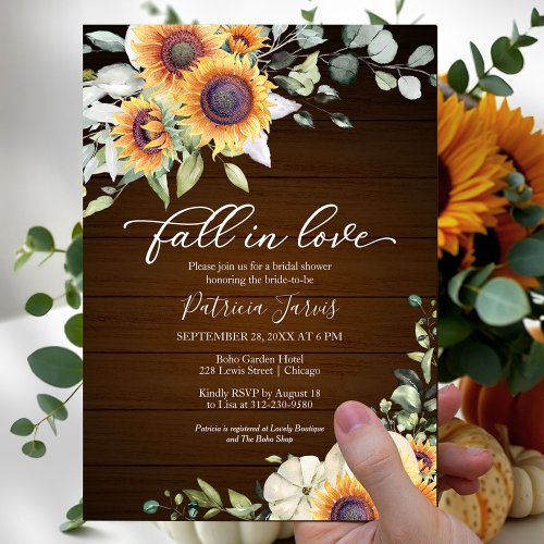 Fall In Love Budget Fall Bridal Shower Invitation