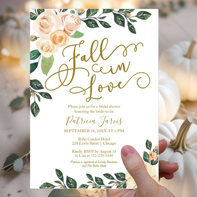 Fall In Love Budget Fall Bridal Shower Invitation (Creator Uploaded)
