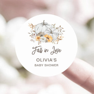 Fall in love classic round sticker
