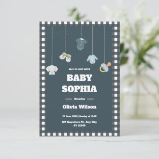 Fall in Love Clothesline Baby Shower Invitation