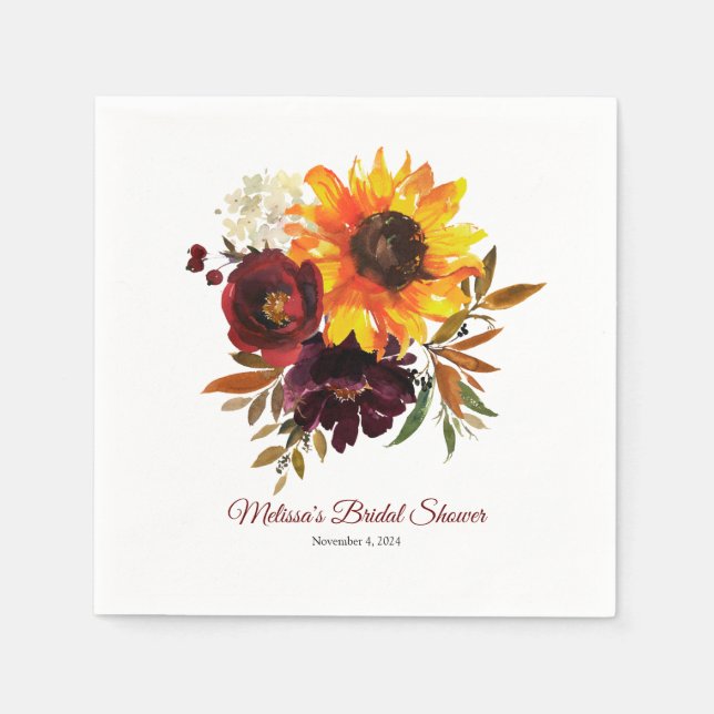Fall In Love Cocktail Sized Party Napkin (Front)