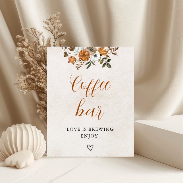 Fall in Love | Coffee Bar Table Bridal Shower Sign (Creator Uploaded)