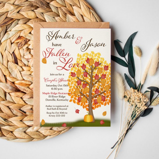 Fall in Love Couples Bridal Shower Invitation (Creator Uploaded)