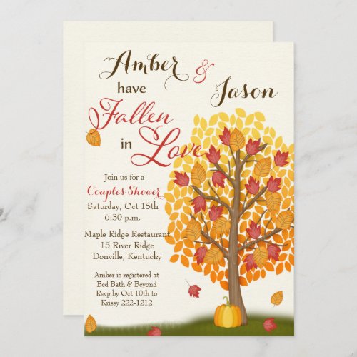 Fall in Love Couples Bridal Shower Invitation