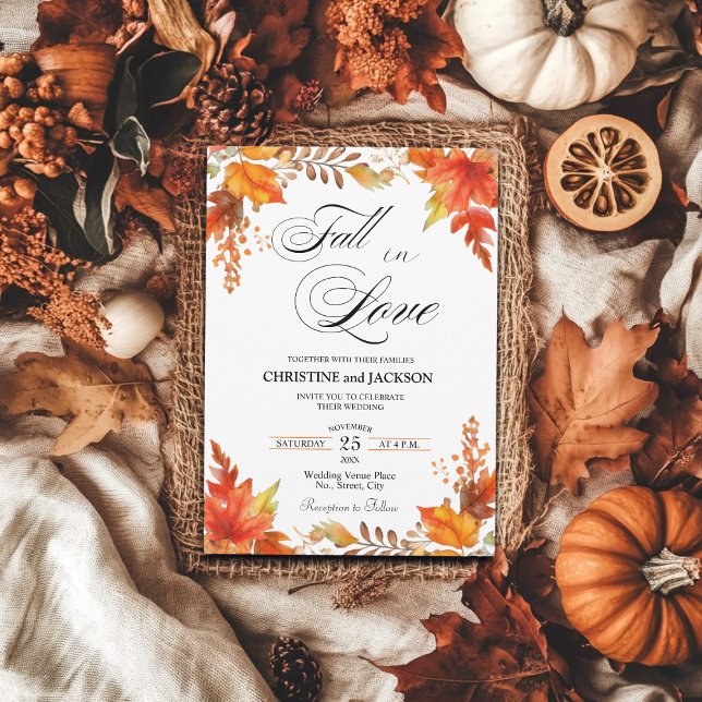 Fall in Love Elegant Boho Floral Wedding Invitation (Creator Uploaded)