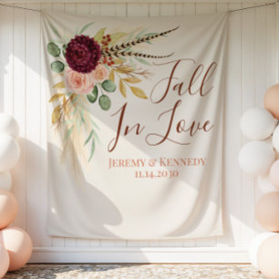 Fall In Love Elegant Floral Wedding Backdrop