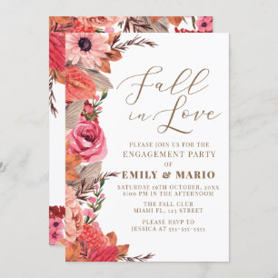 Fall In Love Engagement Invitation