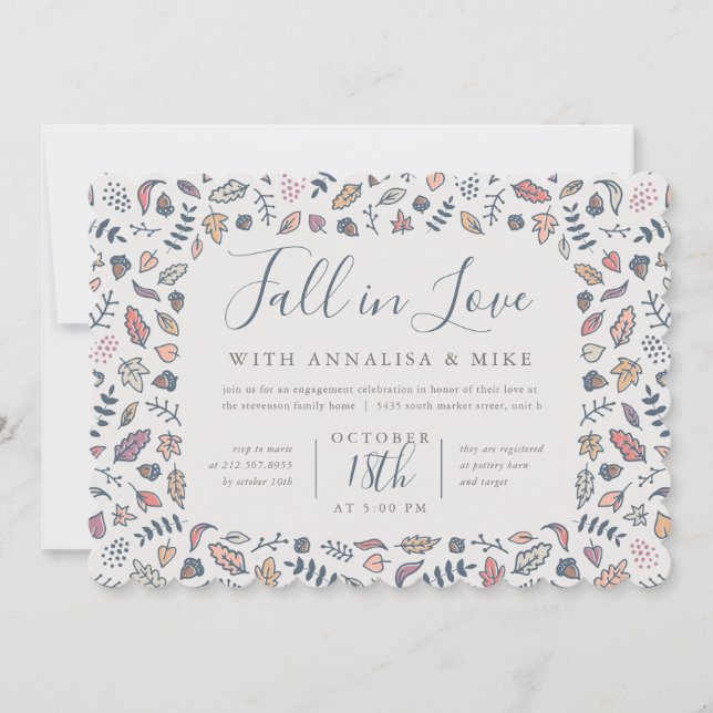 Fall in Love Engagement Party Invitation (Front)