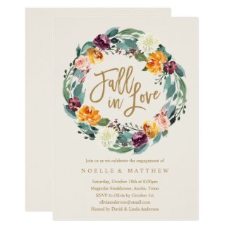 Fall in Love Engagement Party Invitation