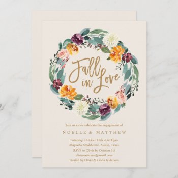 Fall In Love Engagement Party Invitation by FINEandDANDY at Zazzle