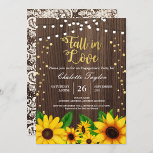 Fall in Love engagement party invitation sunflower