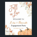 Fall in Love Engagement Party Welcome Sign<br><div class="desc">Fall in Love Watercolor Engagement Party Welcome Sign</div>