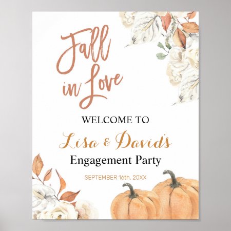 Fall In Love Engagement Party Welcome Sign