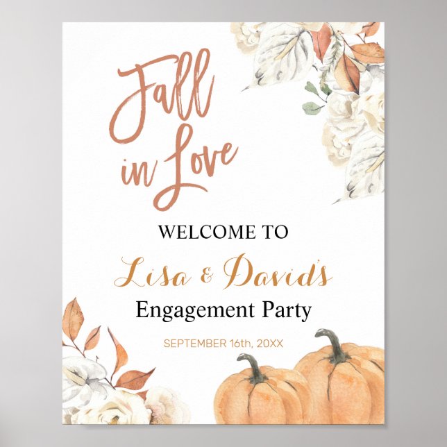 Fall in Love Engagement Party Welcome Sign (Front)