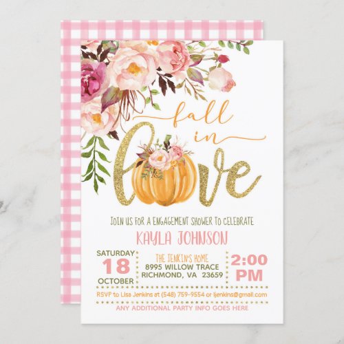 Fall in Love Engagement Shower Invitation