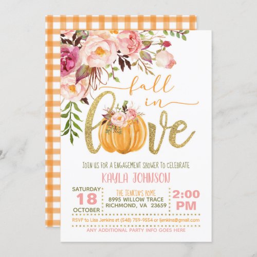 Fall in Love Engagement Shower Invitation _ OG