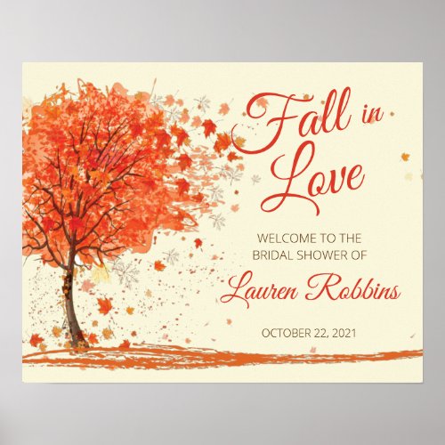 Fall in Love Fall Bridal Shower Welcome Sign