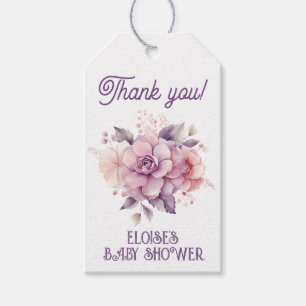 Fall in love fall floral baby in bloom thank you gift tags