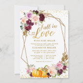 fall in love fall floral baby shower invitation (Front)