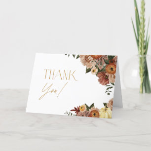 Fall In Love Fall Floral Baby Shower Thank You Card