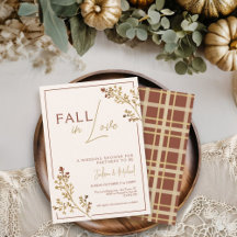 Fall In Love Fall Foliage Plaid Wedding Shower