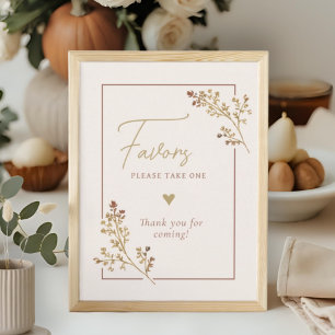 Fall In Love Fall Foliage Shower Favor Sign Invitation