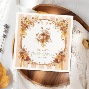 Fall in Love Fall Pumpkin Bridal Shower Napkins