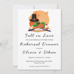 fall in love fall rehearsal dinner invitations
