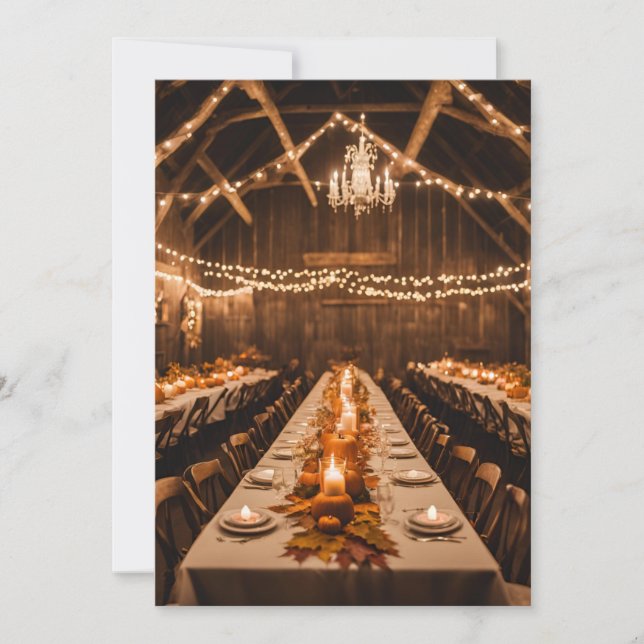 fall in love fall rehearsal dinner invitations (Front)