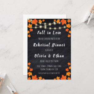 fall in love fall rehearsal dinner invitations