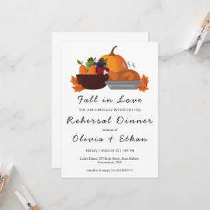 fall in love fall rehearsal dinner invitations