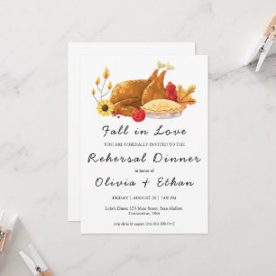 fall in love fall rehearsal dinner invitations