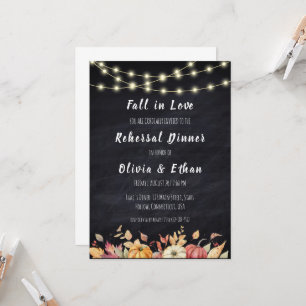 fall in love fall rehearsal dinner invitations