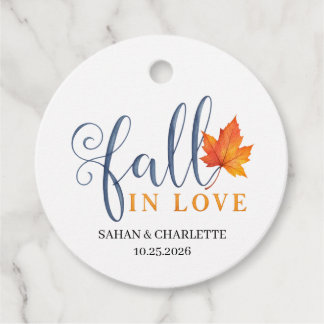 Fall in love, Fall wedding favor, thank you tag, m Favor Tags