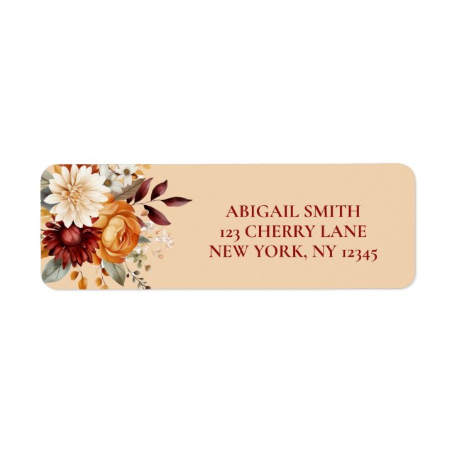FALL IN LOVE FLORAL ARCH BRIDAL SHOWER LABEL (Front)