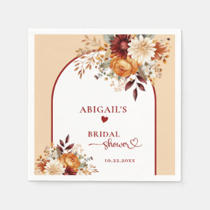 FALL IN LOVE FLORAL ARCH BRIDAL SHOWER NAPKINS