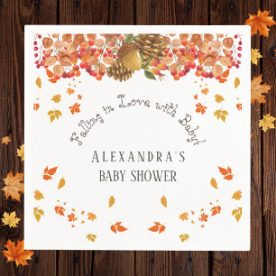 Fall in Love Floral Autumn Baby Shower Napkins