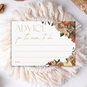 Fall In Love Floral Baby Shower Advice for Mom Enclosure Card