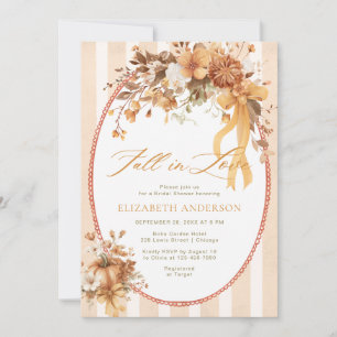 Fall in Love Floral Bow Bridal Shower Invitation