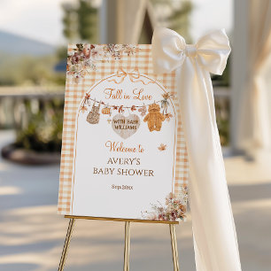 Fall in Love Floral Bow Modern Fall Baby Shower Foam Board