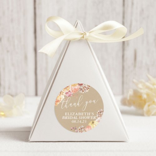 Fall In Love Floral Bridal Shower Classic Round Sticker