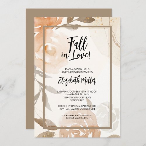 Fall in Love Floral Bridal Shower Invitation