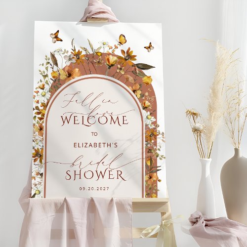 Fall in Love Floral Bridal Shower Welcome  Foam Board