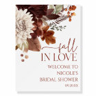 Fall In Love Floral Bridal Shower Welcome Sign