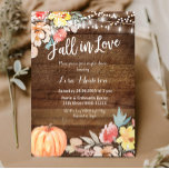 Fall in Love Floral Pumpkin Autumn Couple Shower Invitation<br><div class="desc">Fall in Love Floral Pumpkin Autumn Couple Shower invite Card</div>